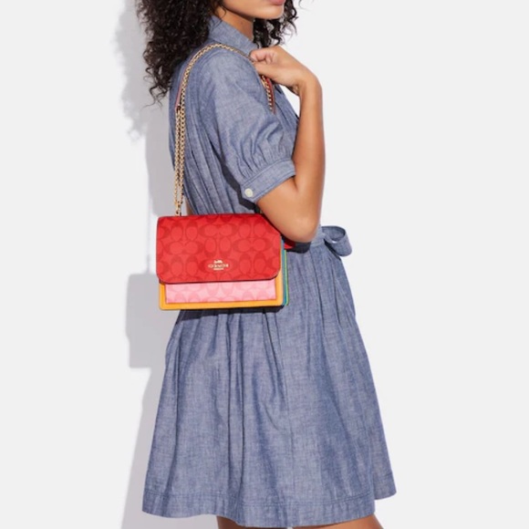 COACH Klare Crossbody In Blocked Signature Canvas - Picture 4 of 13